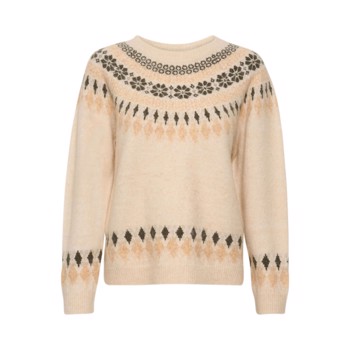 CREAM CHERRY KNIT PULLOVER